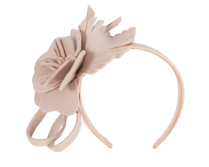 Fascinators Online - Nude felt flower fascinator headband