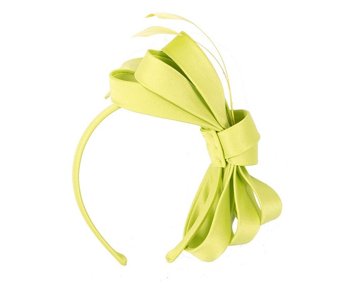 Fascinators Online - Lime Green bow racing fascinator by Max Alexander