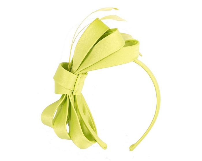 Lime Green bow racing fascinator by Max Alexander - Image 2