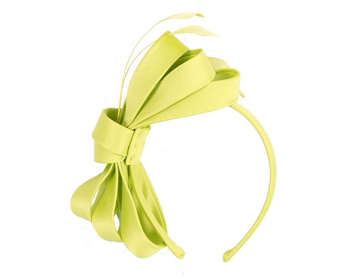 Fascinators Online - Lime Green bow racing fascinator by Max Alexander