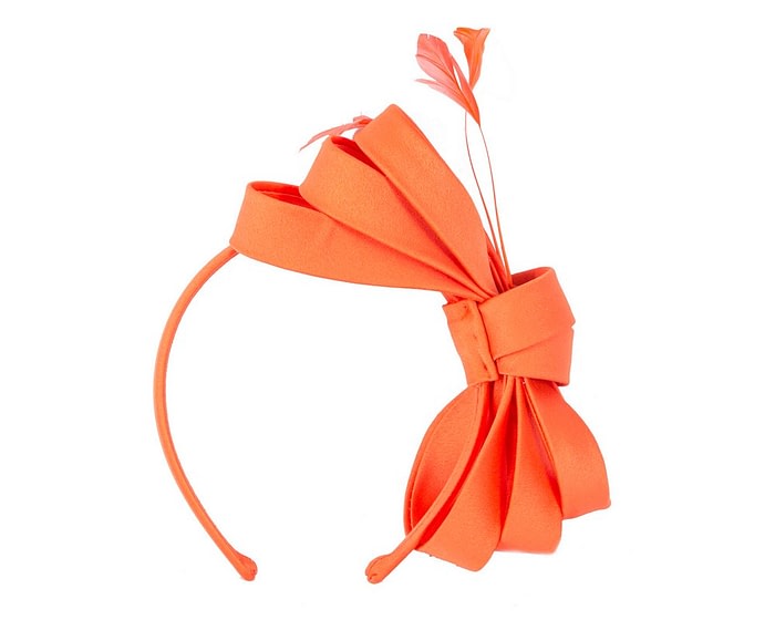 Fascinators Online - Orange bow racing fascinator by Max Alexander