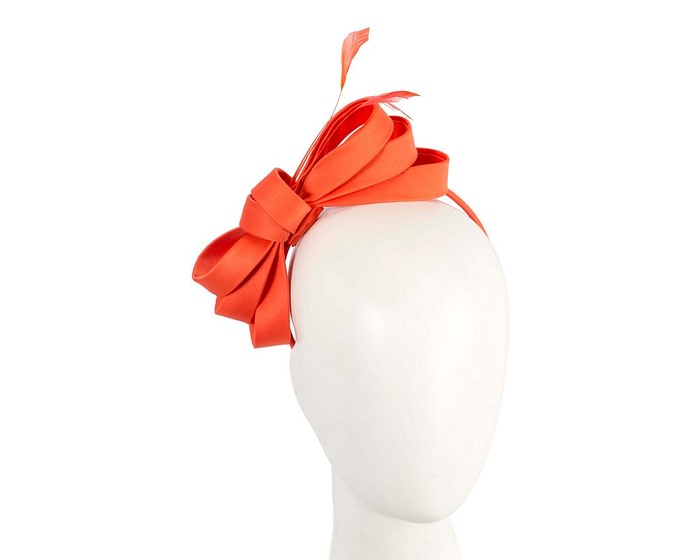 Fascinators Online - Orange bow racing fascinator by Max Alexander