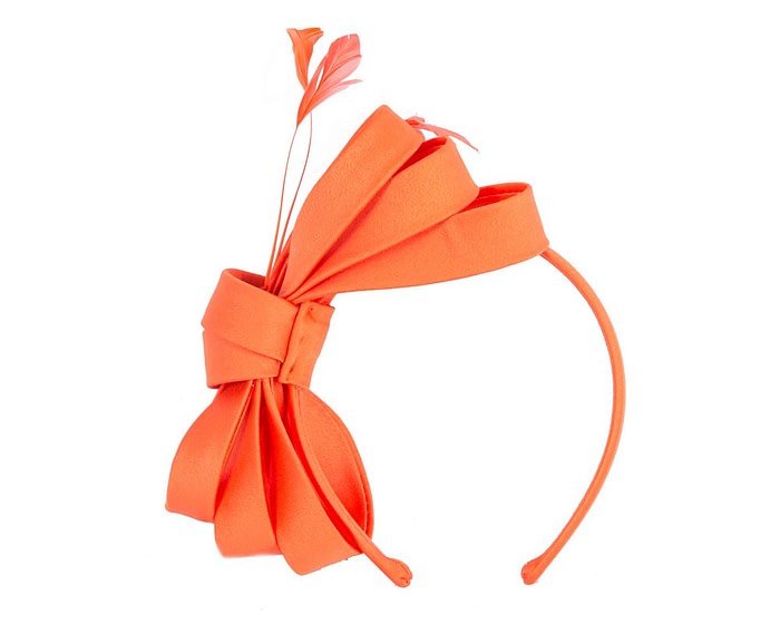 Fascinators Online - Orange bow racing fascinator by Max Alexander