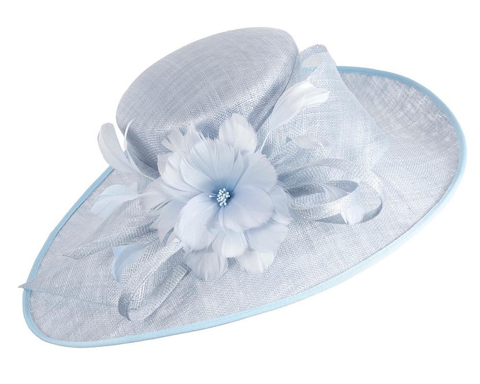 Fascinators Online - Light blue sinamay fashion hat by Max Alexander