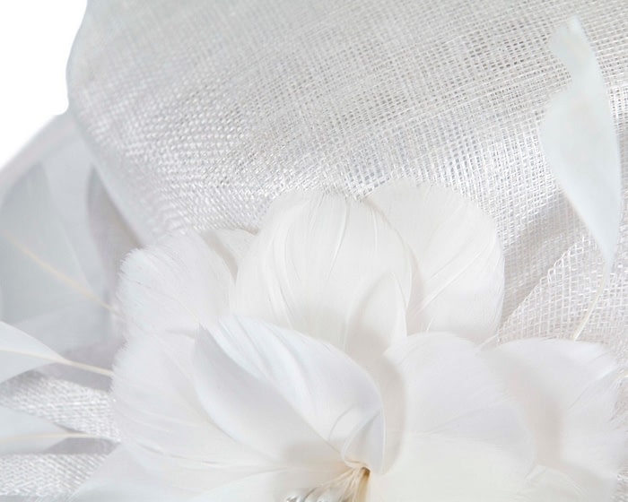 White sinamay fashion hat by Max Alexander - Image 5