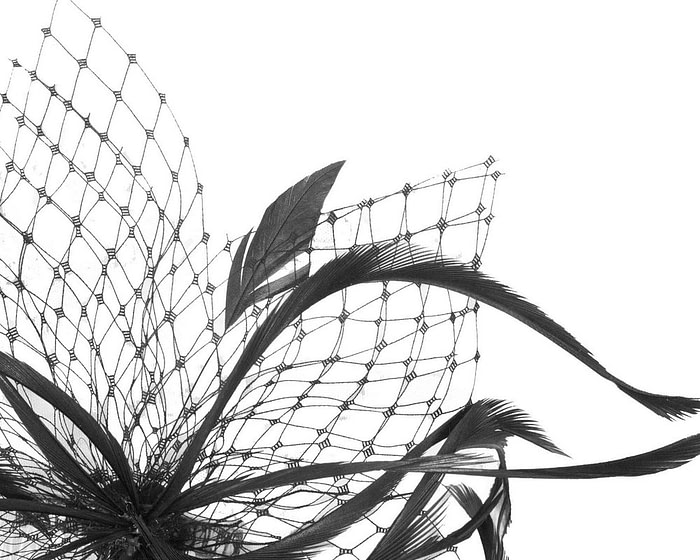 Custom made black fascinator by Cupids Millinery - Image 3