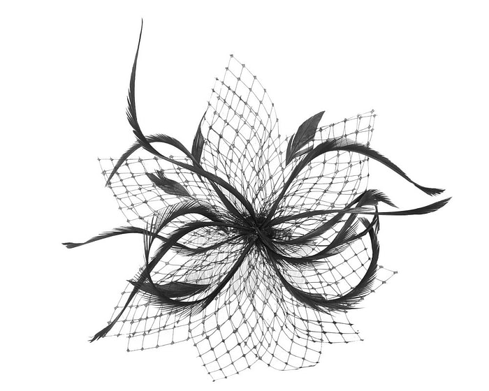 Custom made black fascinator by Cupids Millinery - Image 2