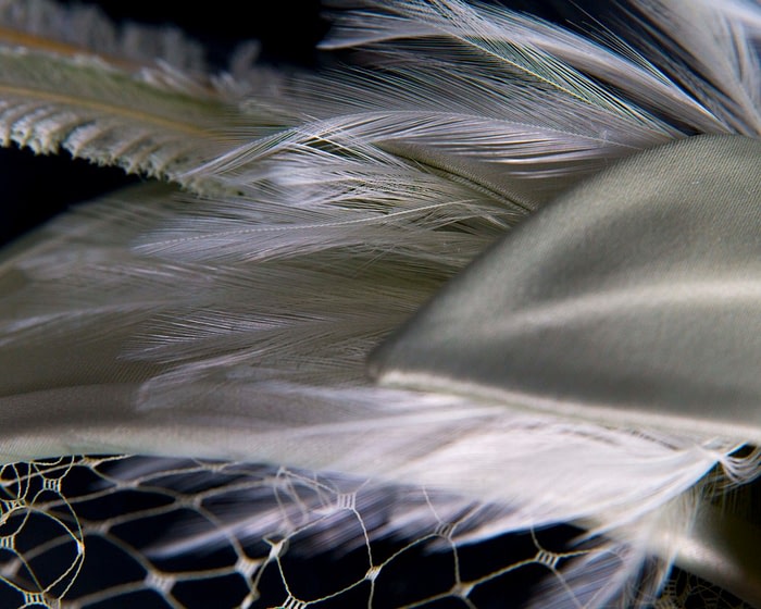 Custom made mint green feather fascinator with face veil - Image 4
