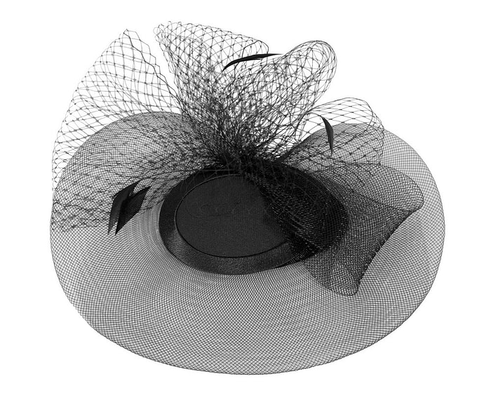 Black custom made cocktail hat - Image 2