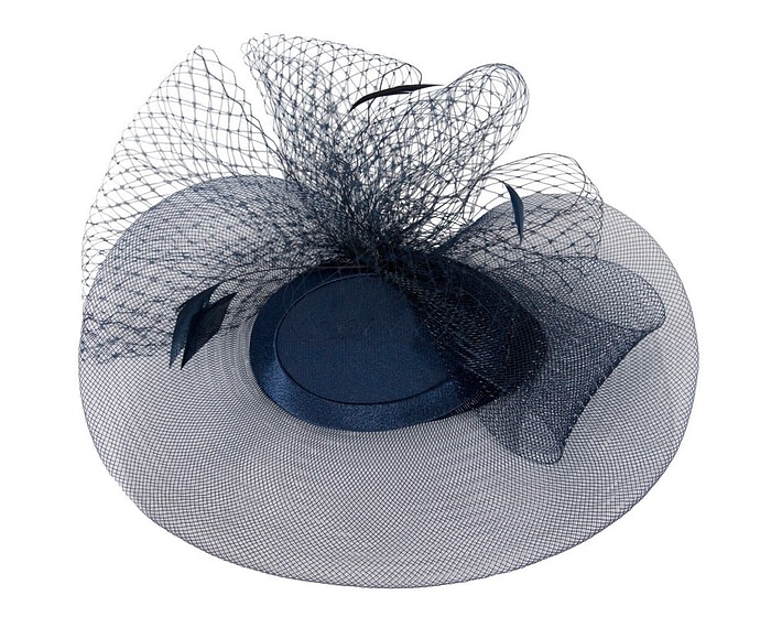 Navy custom made cocktail hat - Image 2