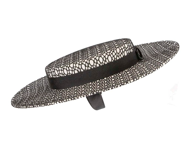 Max Alexander White & Black Boater Hat - Image 3
