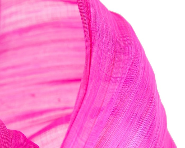 Hot pink twists of silk abaca fascinator by Fillies Collection - Image 3