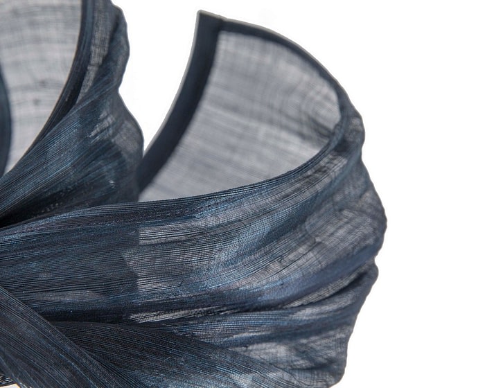 Navy twists of silk abaca fascinator by Fillies Collection - Image 3