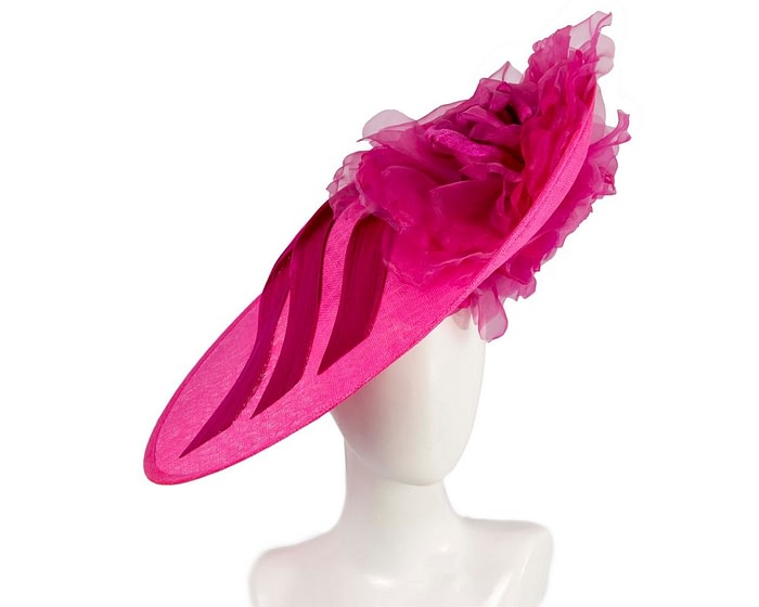 Fascinators Online - Large fuchsia plate racing fascinator by Fillies Collection