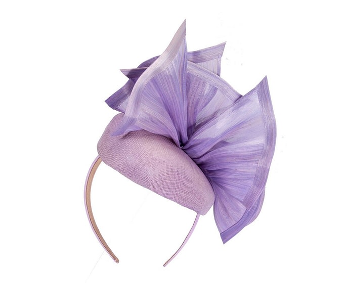 Bespoke lilac racing pillbox fascinator by Fillies Collection - Image 6