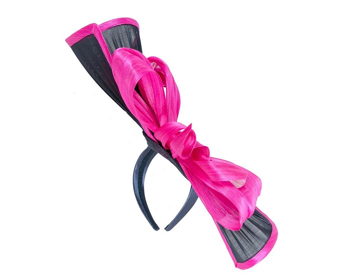 Tall Navy & Fuchsia Fillies Collection Fascinator - Image 4