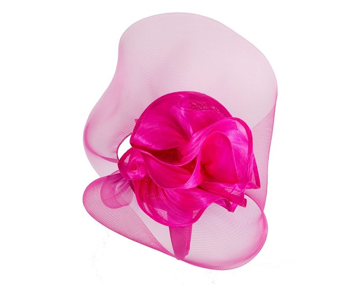 Tall fuchsia Fillies Collection fascinator - Image 3