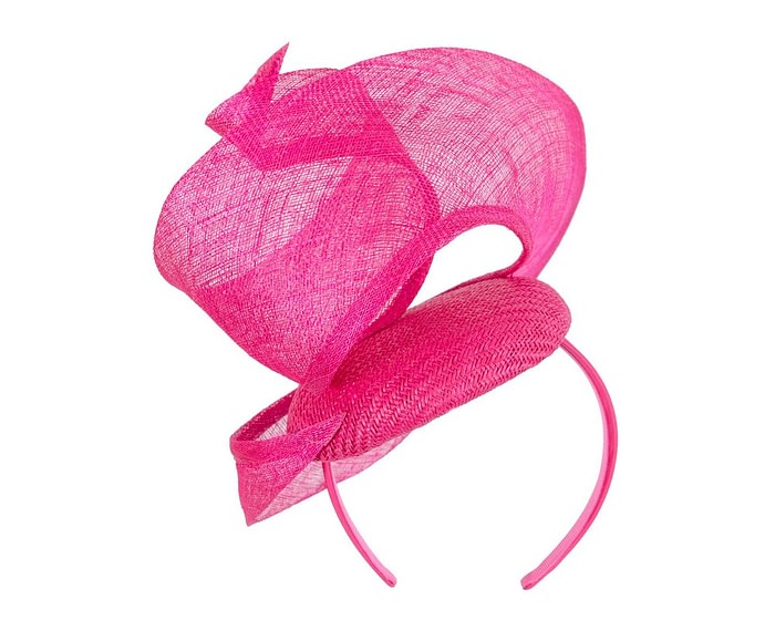 Bespoke fuchsia sinamay racing fascinator by Fillies Collection - Image 6