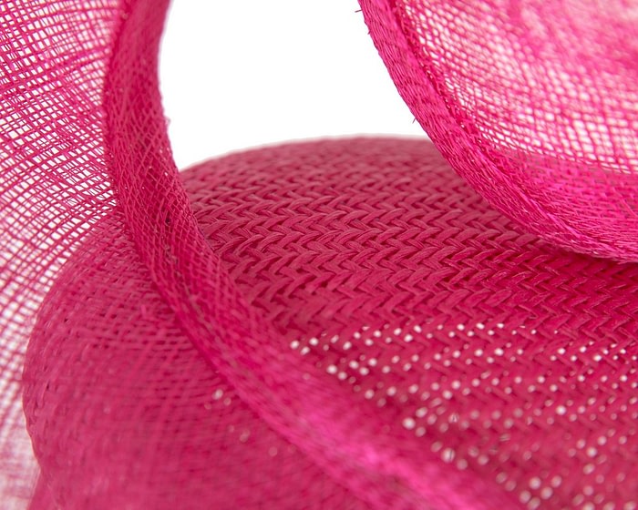 Bespoke fuchsia sinamay racing fascinator by Fillies Collection - Image 5