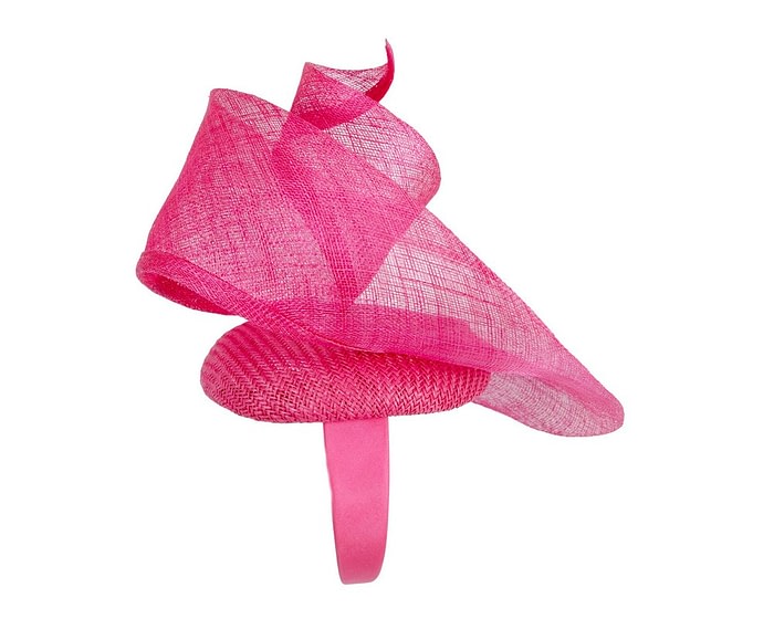 Bespoke fuchsia sinamay racing fascinator by Fillies Collection - Image 4