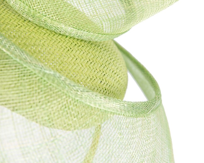 Bespoke lime green sinamay racing fascinator by Fillies Collection - Image 5