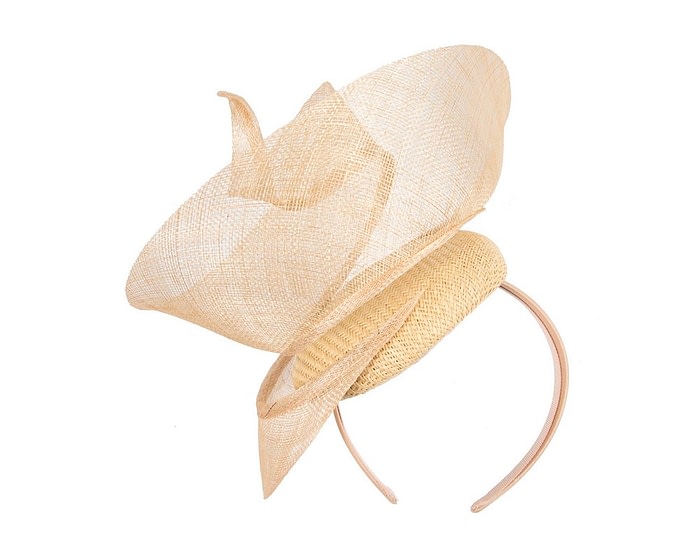 Bespoke nude sinamay racing fascinator by Fillies Collection - Image 6
