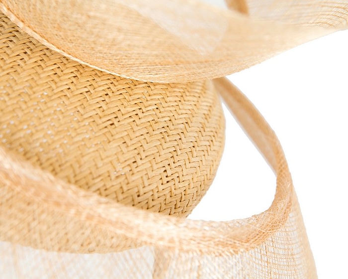 Bespoke nude sinamay racing fascinator by Fillies Collection - Image 5