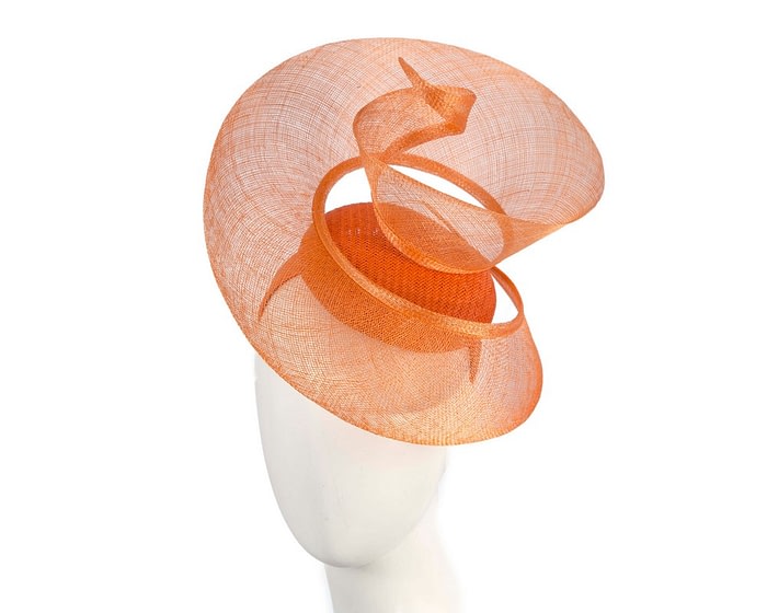 Bespoke orange sinamay racing fascinator by Fillies Collection