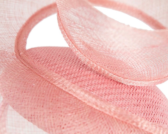 Bespoke pink sinamay racing fascinator by Fillies Collection - Image 5