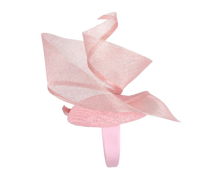 Bespoke pink sinamay racing fascinator by Fillies Collection - Image 4