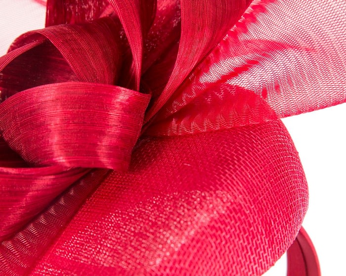 Bespoke red spring racing fascinator by Fillies Collection - Image 5