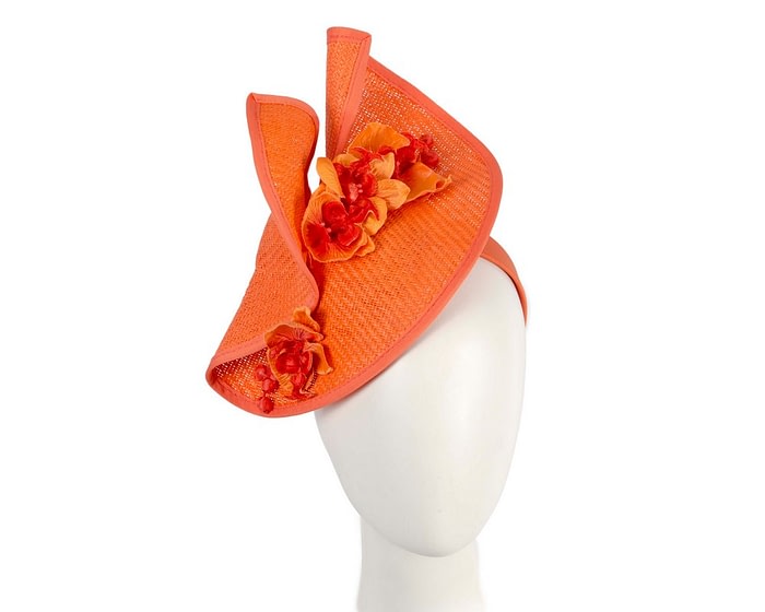 Orange fascinator with orchid by Fillies Collection