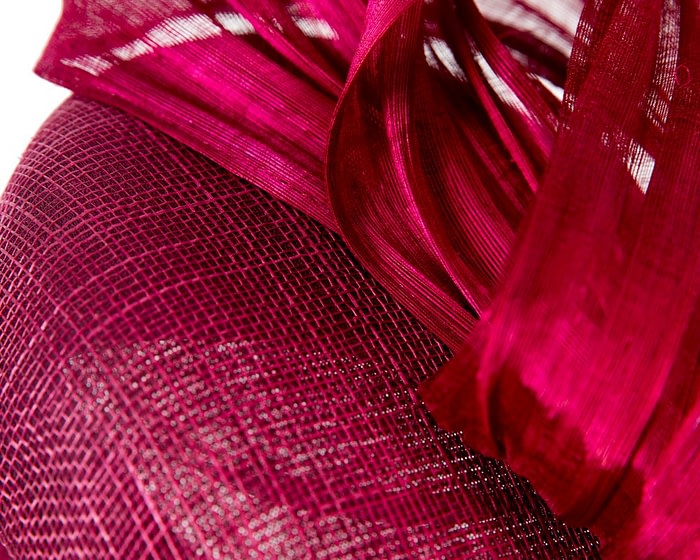 Burgundy pillbox with bow by Fillies Collection S307 - Image 5