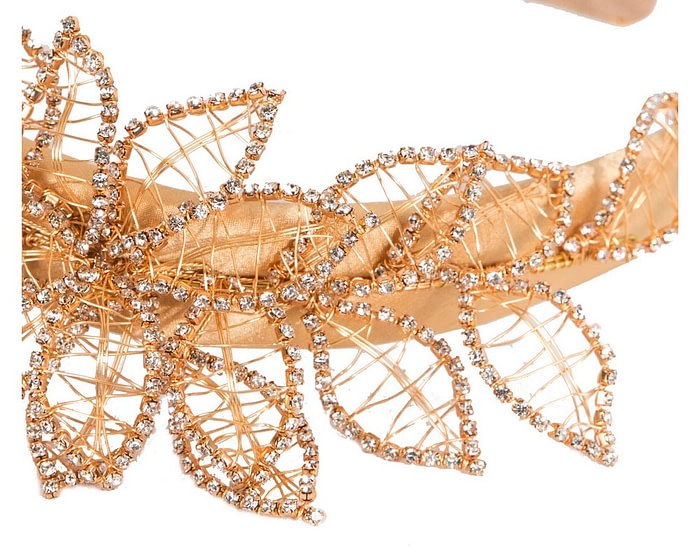 Elegant Gold Leaf Fascinator Headband by Fillies Collection - Image 3
