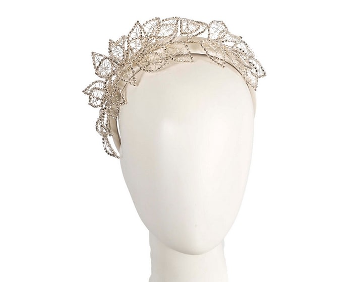 Elegant Cream Leaf Fascinator Headband by Fillies Collection