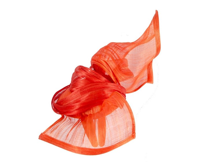 Orange silk abaca racing fascinator by Fillies Collection - Image 3