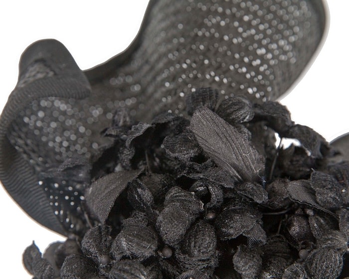 Bespoke black racing fascinator by Fillies Collection - Image 5