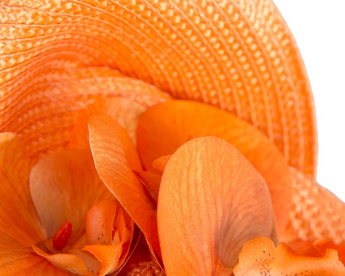 Astonishing orange fascinator with orchids by Fillies Collection - Image 3