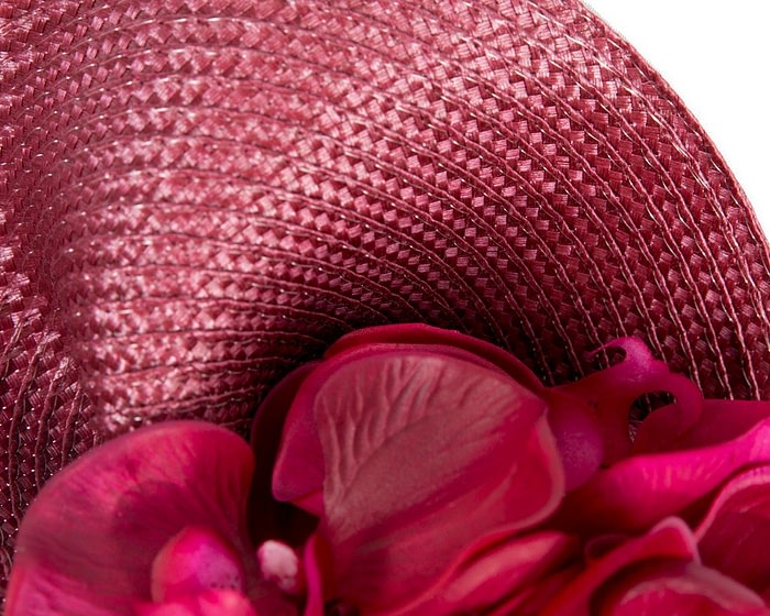 Astonishing burgundy fascinator with orchids by Fillies Collection - Image 3