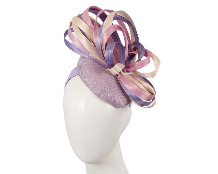 Vibrant multicolor pillbox fascinator by Fillies Collection S302LICPI