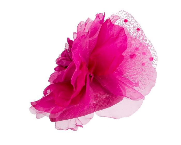 Stunning Fuchsia Flower Fascinator by Fillies Collection - Image 3