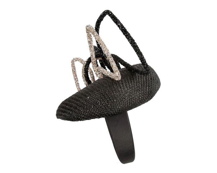 Fascinators Online - Bespoke black and silver pillbox with bow by Fillies Collection