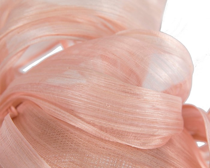 Pink silk abaca racing fascinator by Fillies Collection - Image 5