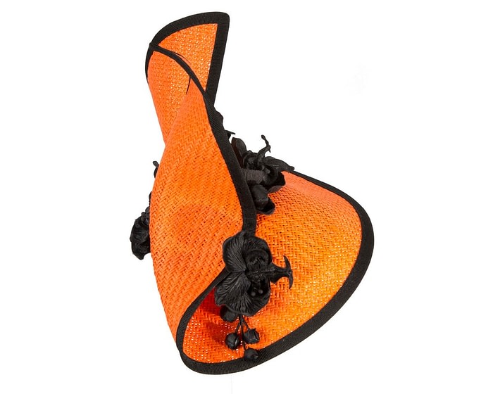 Orange & black fascinator with orchid by Fillies Collection - Image 4