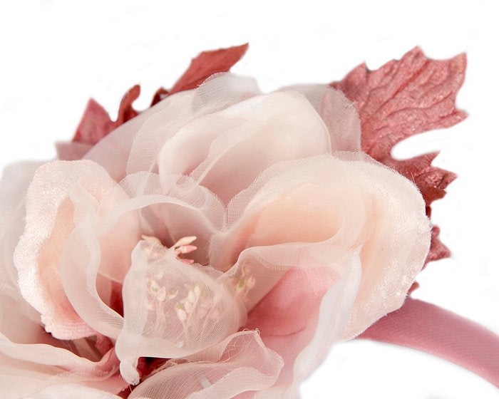 Dusty Pink Silk Flower Fascinator by Fillies Collection - Image 3