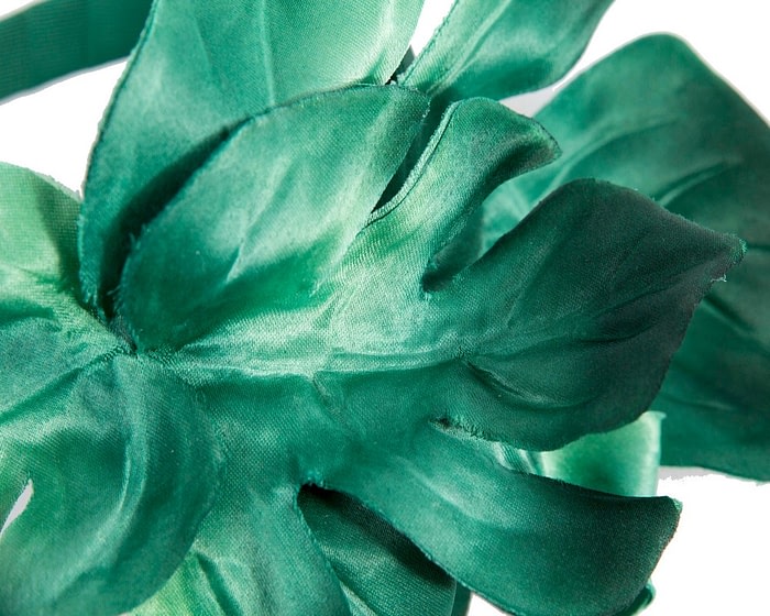 Fascinators Online - Large green leaves racing fascinator by Max Alexander