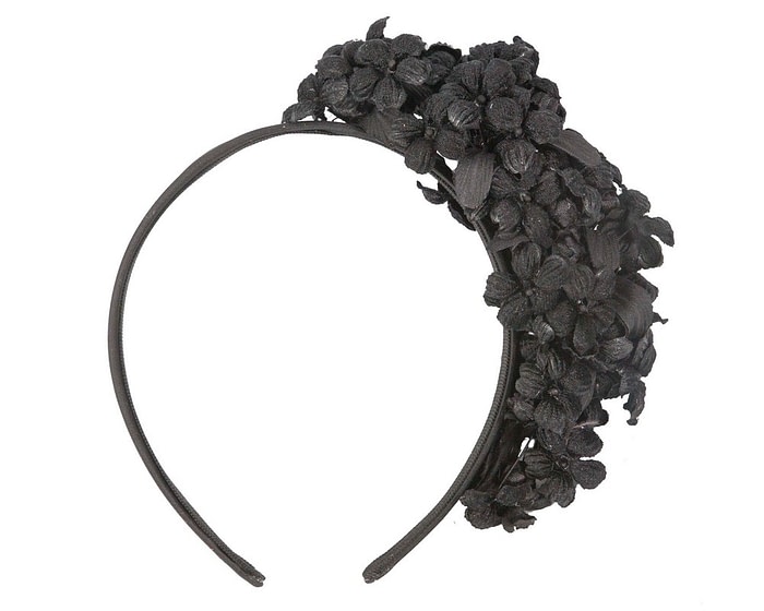 Black flower fascinator headband by Max Alexander - Image 4