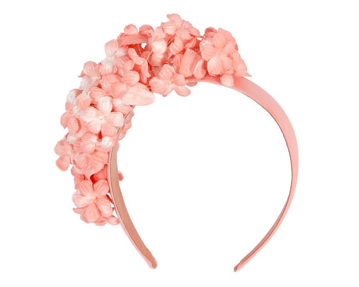 Coral flower fascinator headband by Max Alexander - Image 2