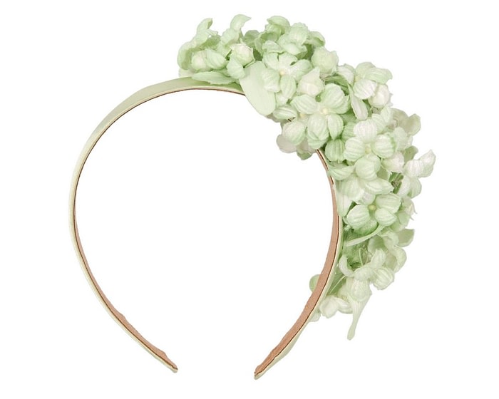 Mint green flower fascinator headband by Max Alexander - Image 4