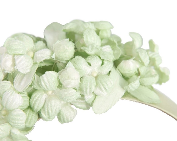 Mint green flower fascinator headband by Max Alexander - Image 3